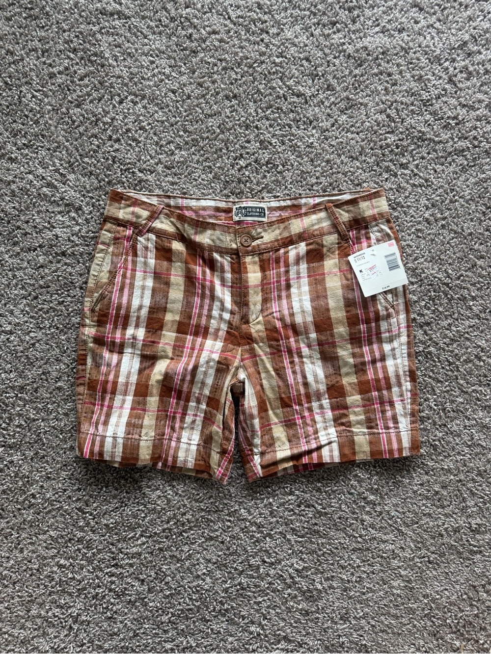 Women's Brown Plaid Shorts Y2K 11/12
